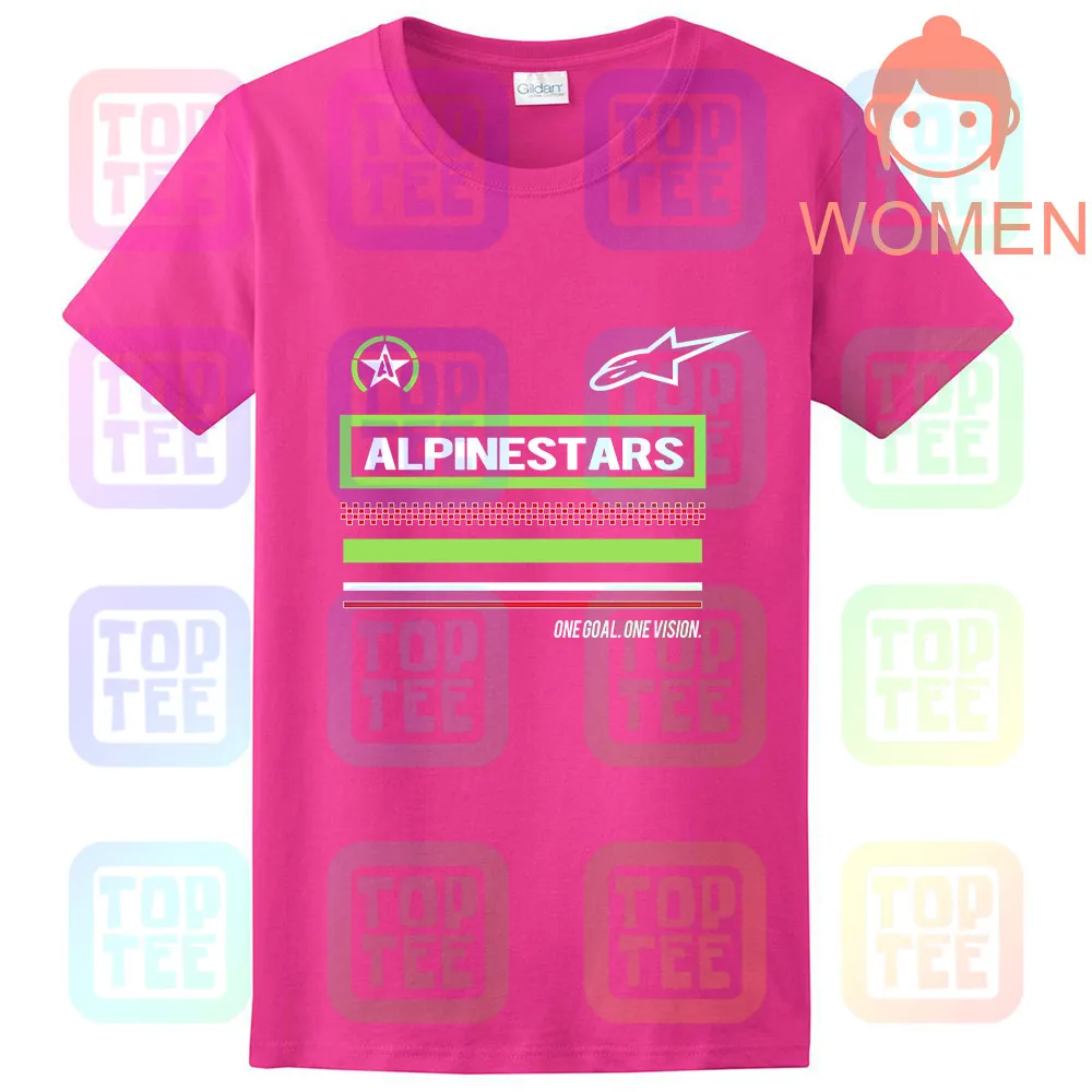 WOMEN-ROSE Черная футболка Alpine Star - Цвет: WOMEN-ROSE
