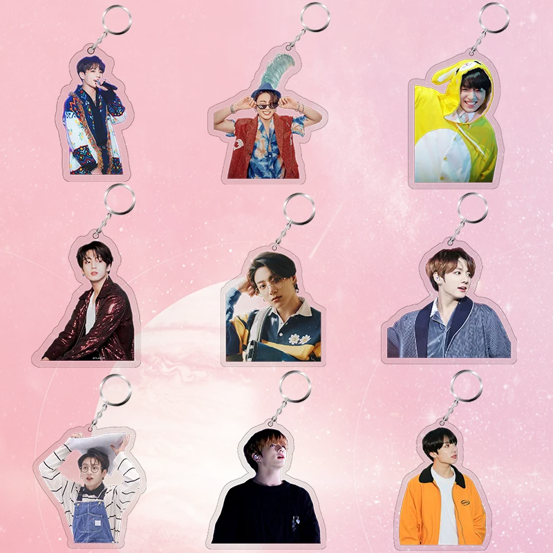 

Hot Sale KPOP Bangtan Boys Keychain Charm Acrylic Key Chain JK Fan Collection Bag Accessories For Fans Decoration Gifts