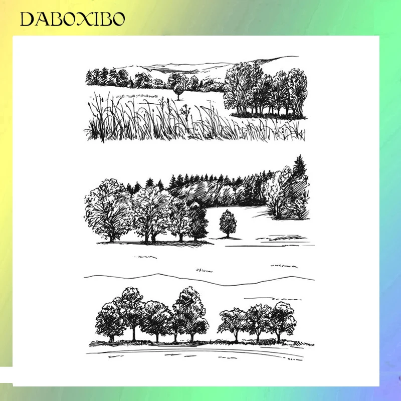 

Tree Clear Stamps For DIY Scrapbooking/Card Making/Photo Album Silicone Decorative Crafts 13X13