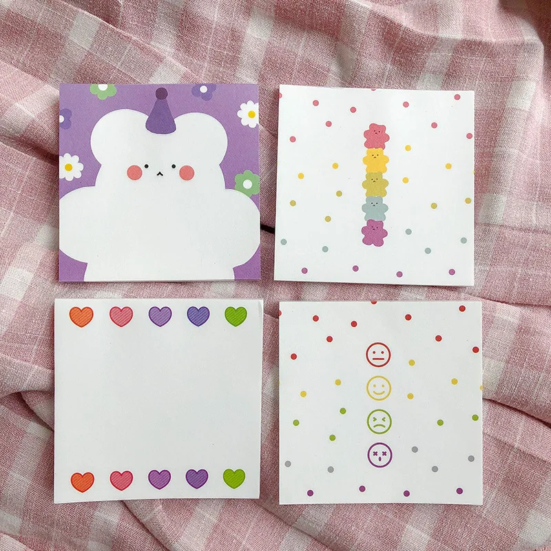 SIXONE 50 листов Ins Floret Candy Bear записная книжка с милыми мультяшными нотами портативная карманная книга слов канцелярские принадлежности kawaii блокнот для заметок