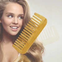 hot sale diy custom logo natural wooden bamboo wide tooth comb scalp hair care healthy hairdressing and smoothing comb