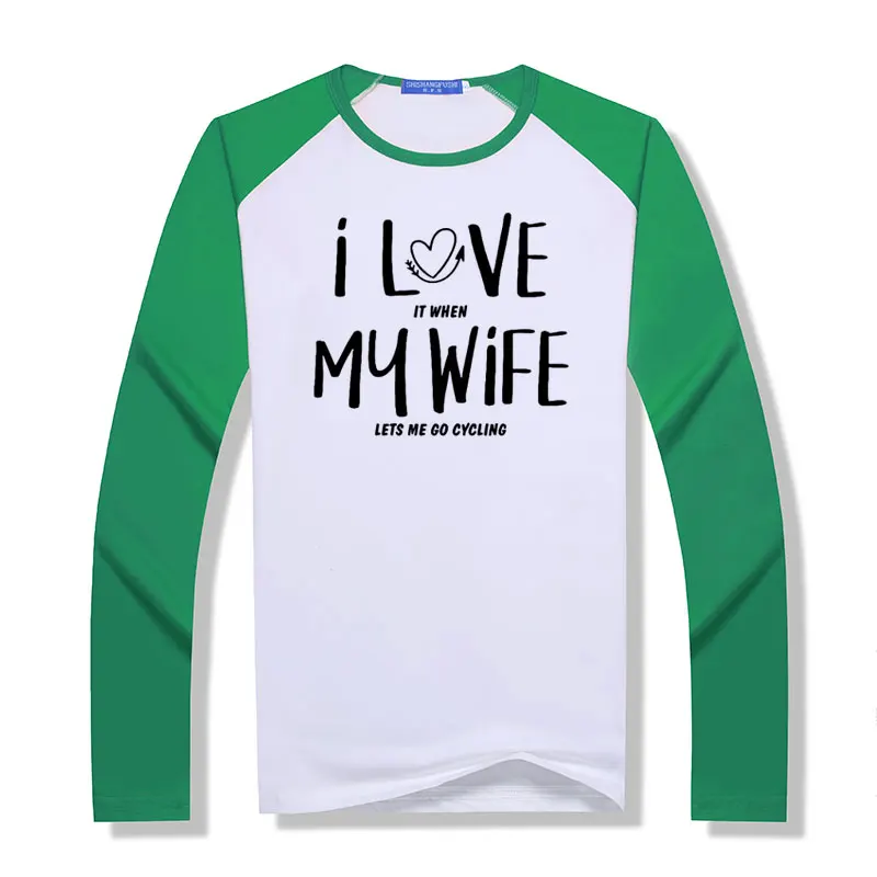 Мужская футболка с надписью I Love My Wife Байкерская принтом забавный подарок на день