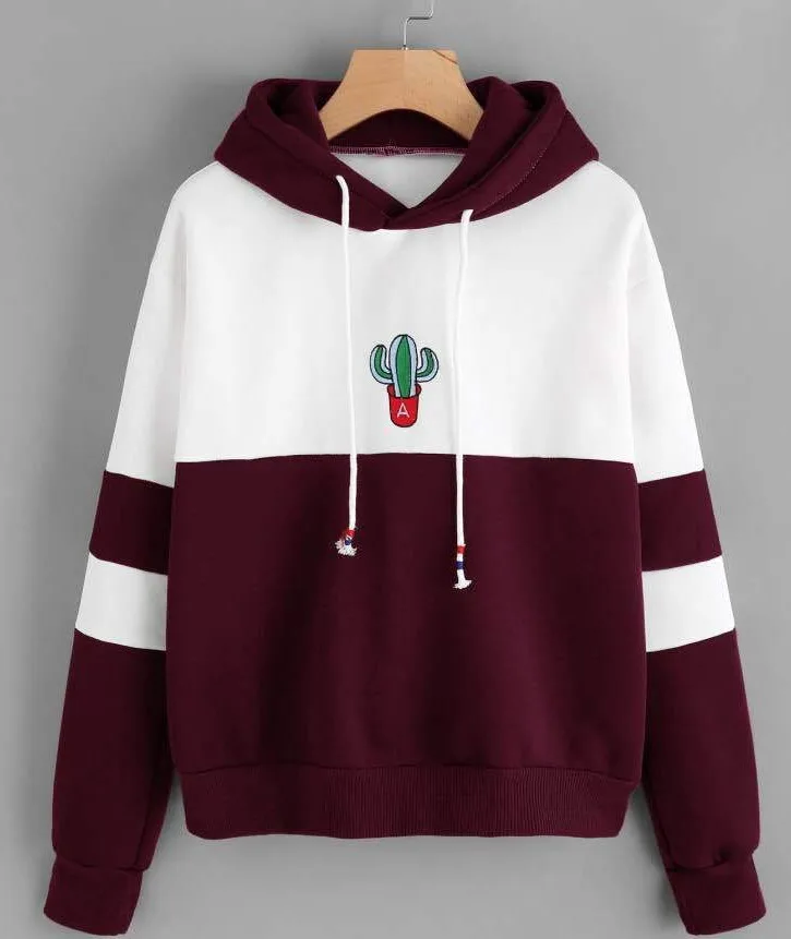 

Korean Style Preppy Style O-neck Hoodies Long Sleeve Woman Sweatshirt Cute Patchwork Hooded Pullover Female Sweatshirt