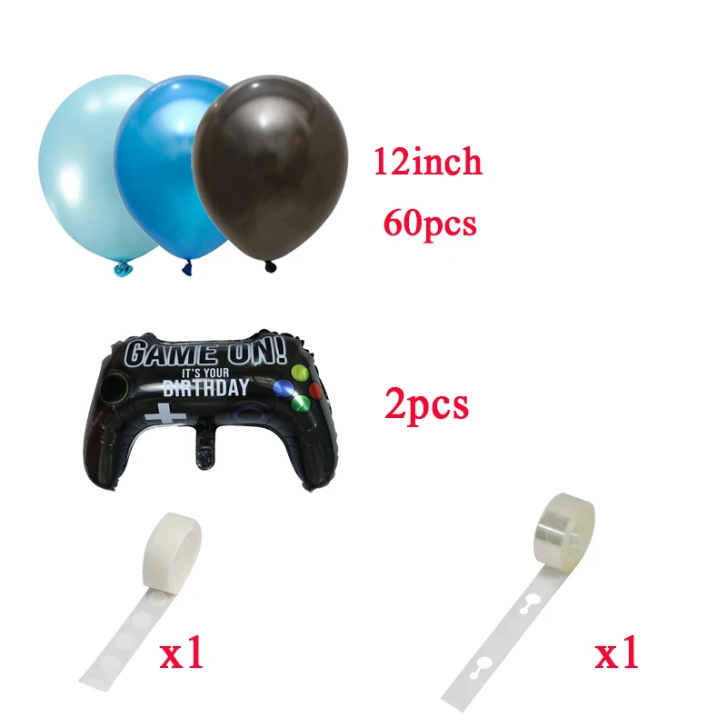 Guirnalda de Globos para juego en globo, pancarta de cumplea&ntilde;os, papel de aluminio para videojuego, decoraci&oacute;n de fiesta de cumplea&ntilde;os, 64 Uds.-1