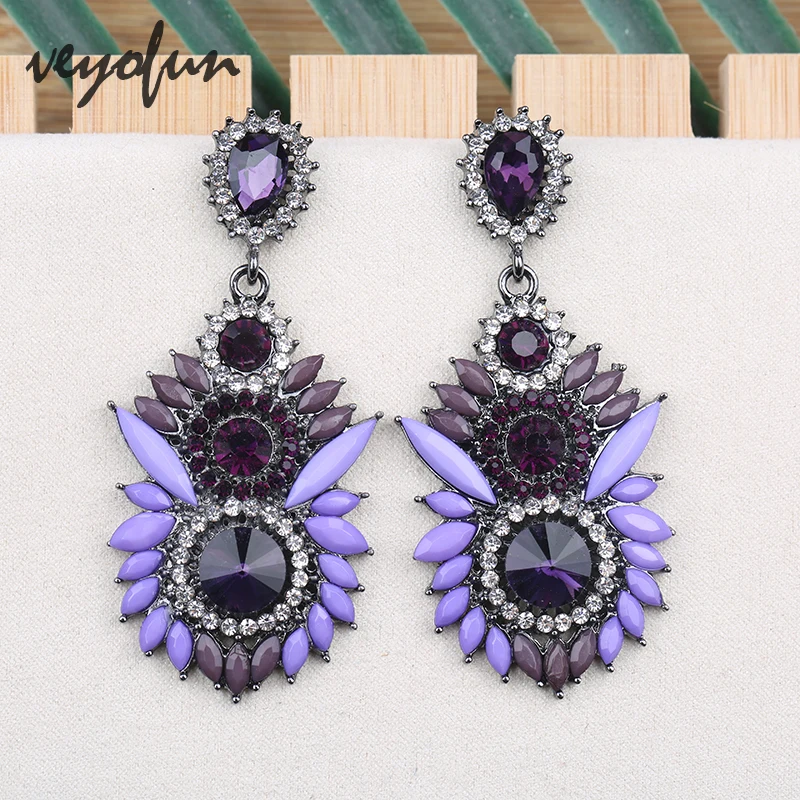 

Veyofun Luxury Acrylic Rhinestone Drop Earrings Trendy Party Dangle Earrings for Woman Fashion Jewelry Gift