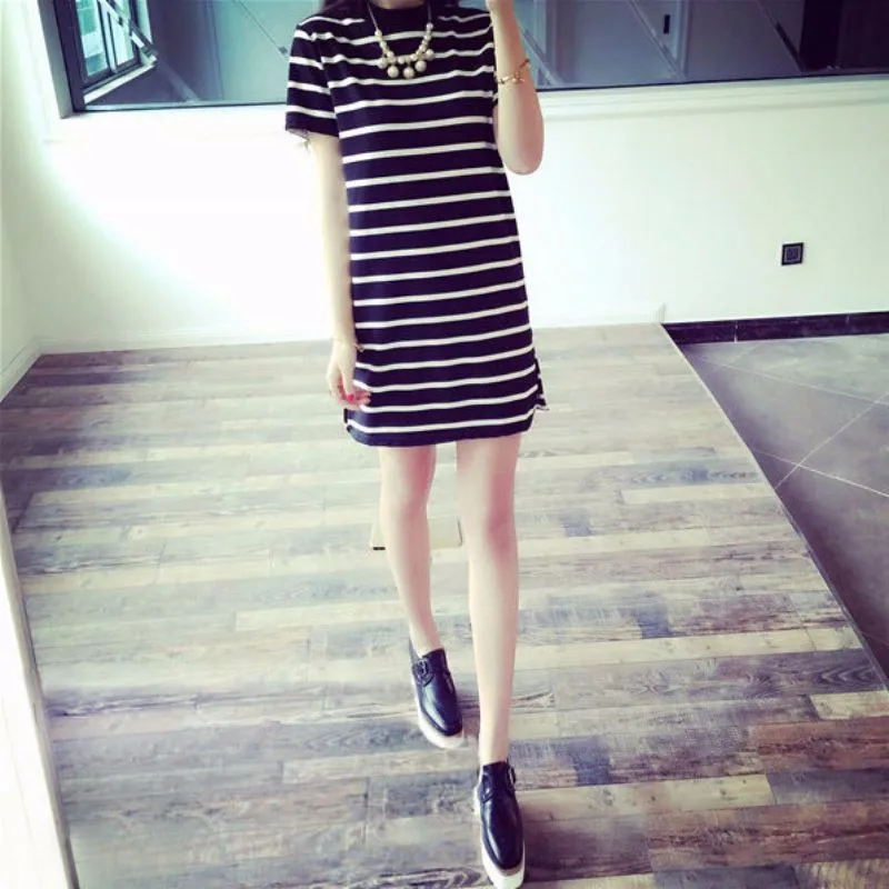 

Модные женские длинные платья, вечерние платья в полоску, женские корейские рубашки в полоску, одежда для живота