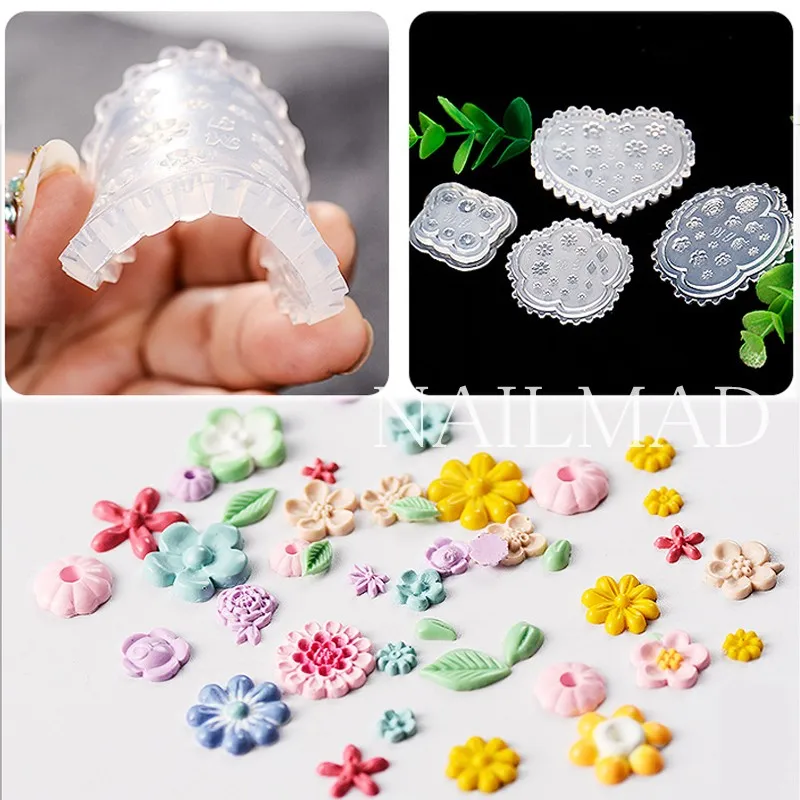 1 шт. силиконовая форма с ромашками листья полимерная для самостоятельного