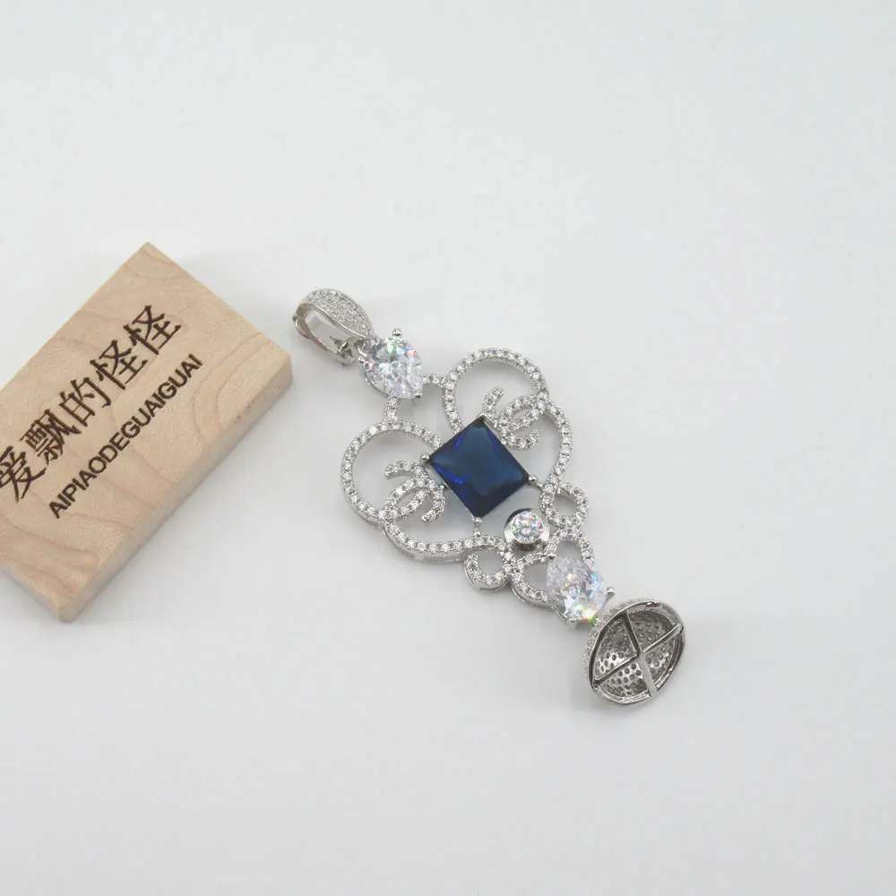 

APDGG 35x65mm gold plated cubic zircon connector Micro Pave Flower pendant Jewelry DIY