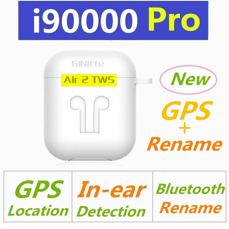 

GiNiffe i90000 Pro TWS Wireless Earphone Rename Bluetooth 5.0 Super Earbuds PK Air 2 TWS i90000 Max i99999 Plus i7s i9s i12 TWS