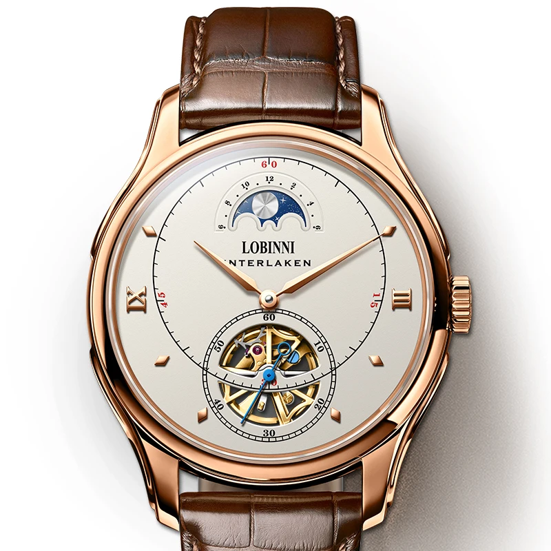 Мужские автоматические механические часы LOBINNI роскошные мужские