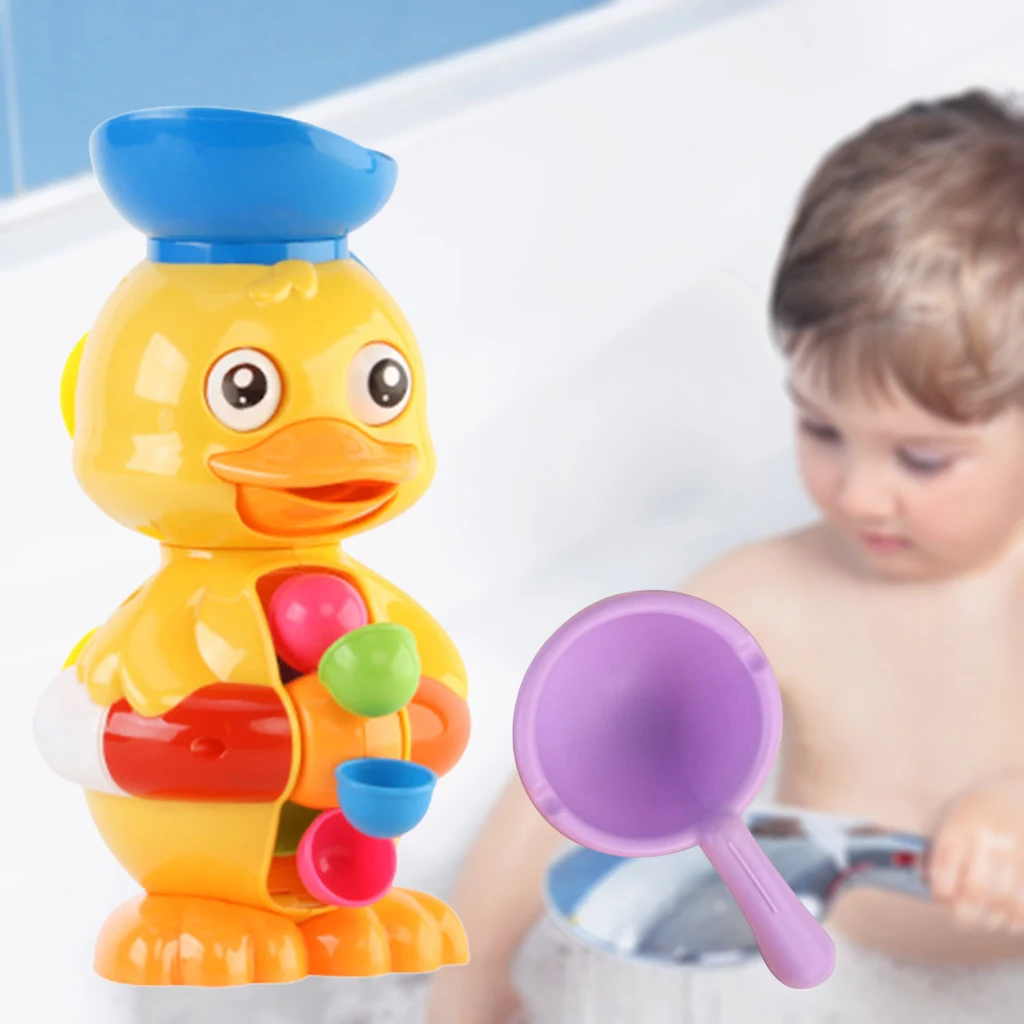 

Kids Shower Bath Toys Cute Yellow Duck Waterwheel Toys Baby Faucet Bathing Water Spray Tool Dabbling Toy Dropshipping