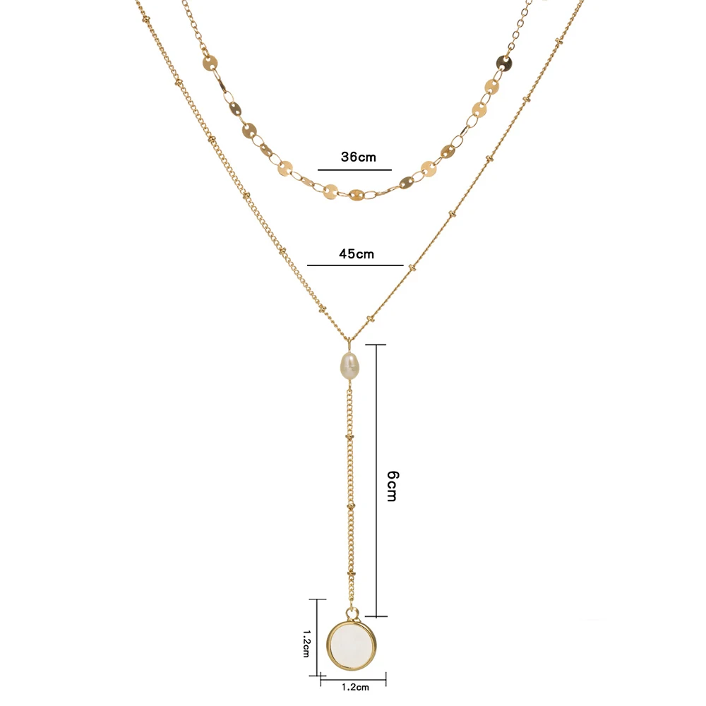 Цепочка с подвеской из натурального камня классическое ожерелье двойным