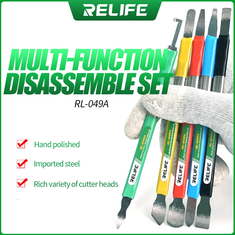 

Relife RL-049 Disassemble Set Tools For Iphone Removing the Glass Back Cover Removing Glue Shoveling Batteries