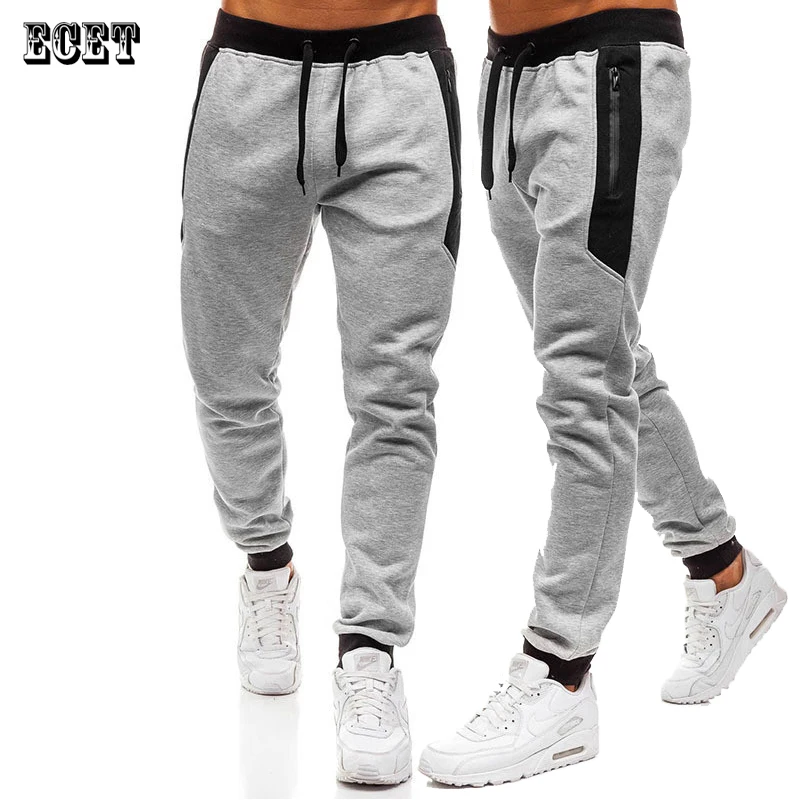 

New splicing cotton men's trousers with zipper pocket casual pants streetwear outdoor fashion exercise fitness sports pants