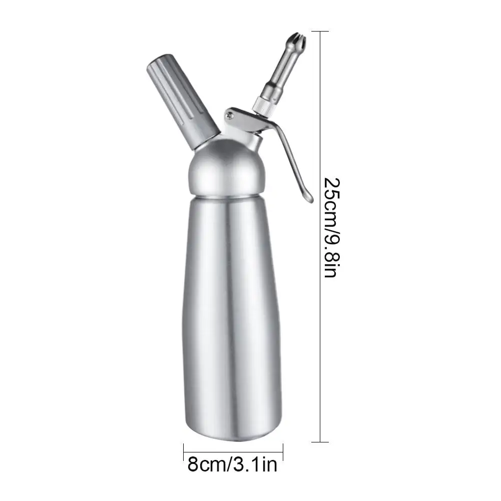 

500ML Aluminum Cream Foam Maker Dessert Cake Decoration Tool DIY Baking Mounting Patterns Cream Whipper For Cake Baking