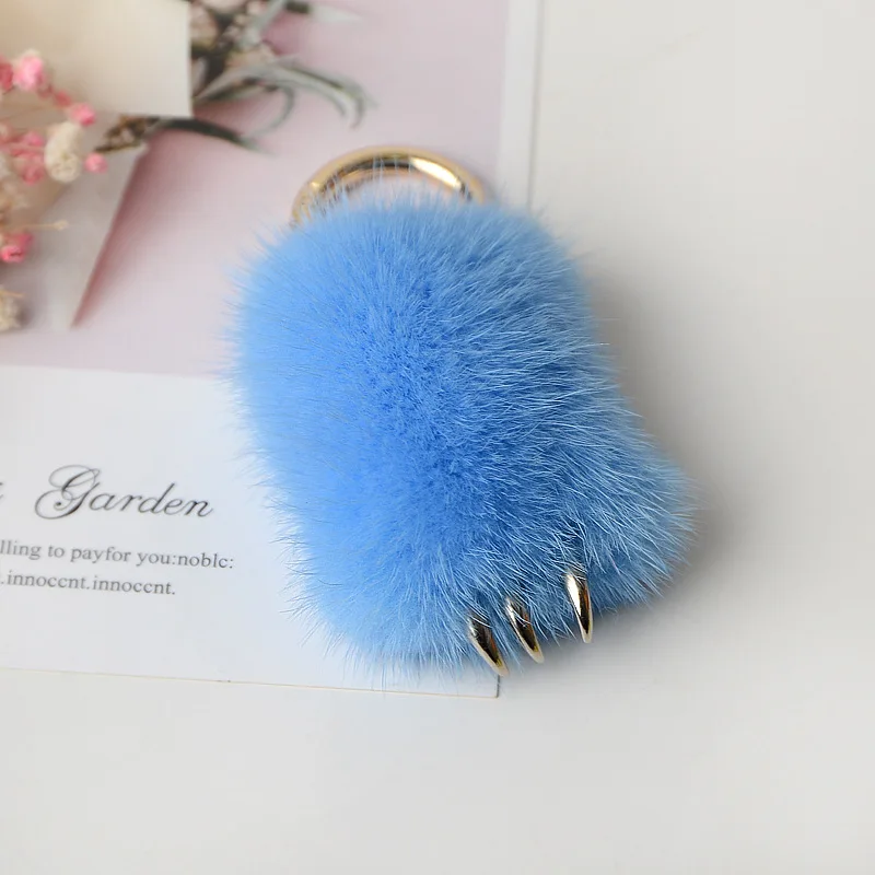 Размытый брелок из норкового меха женский милый плюшевый помпон кроличьего для