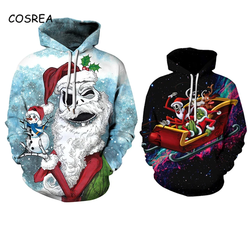 

Аниме Ночная сорочка перед Рождеством костюмы толстовки свитшоты мужские Хэллоуин Толстовка свитшот с принтом пуловер для женщин