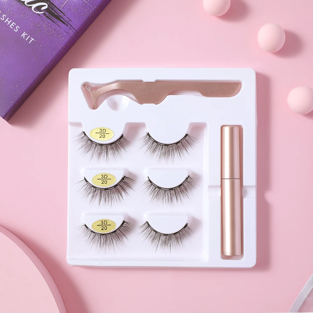 5 Magnet Eyelash Magnetic False Eyelashes&Magnetic Liquid Eyeliner&Tweezer Set Waterproof Long Lasting Extension Tools | Красота и