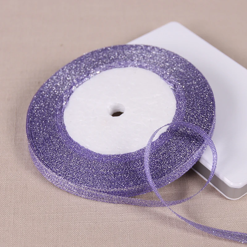 Блестящие ленты 1/4 дюйма (6 мм) 25 ярдов золотистые серебристые металлические для