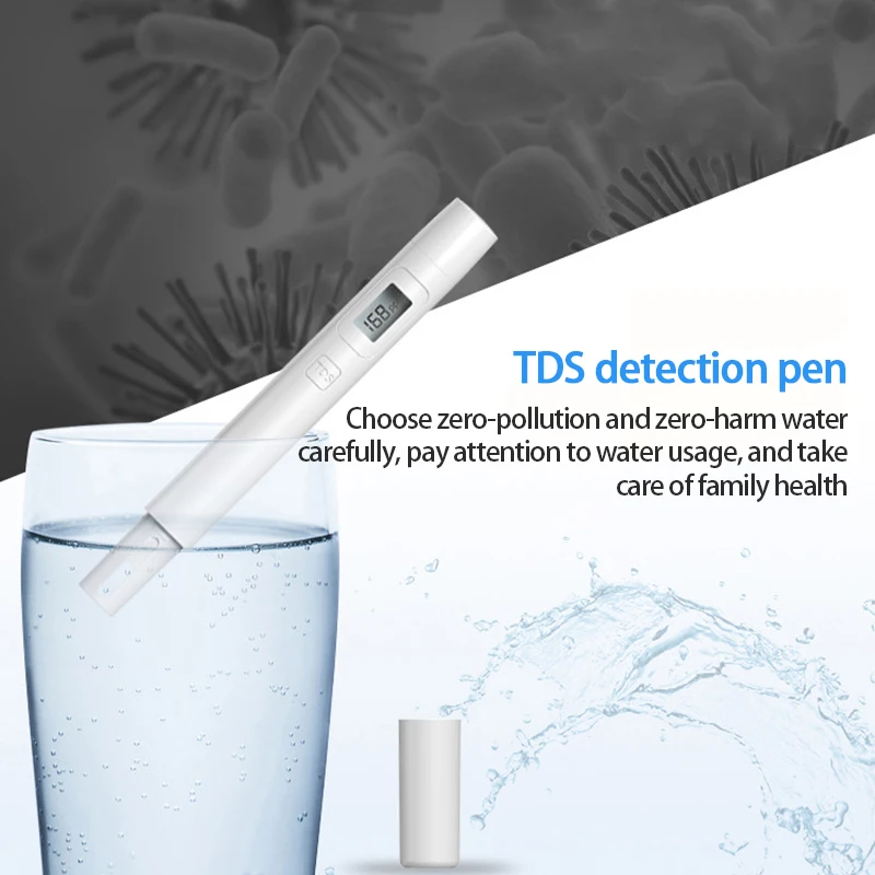 

Digital TDS Water Quality TDS Tester 0-9999 PPM Measurement Range 1 PPM Resolution Water Quality Tester