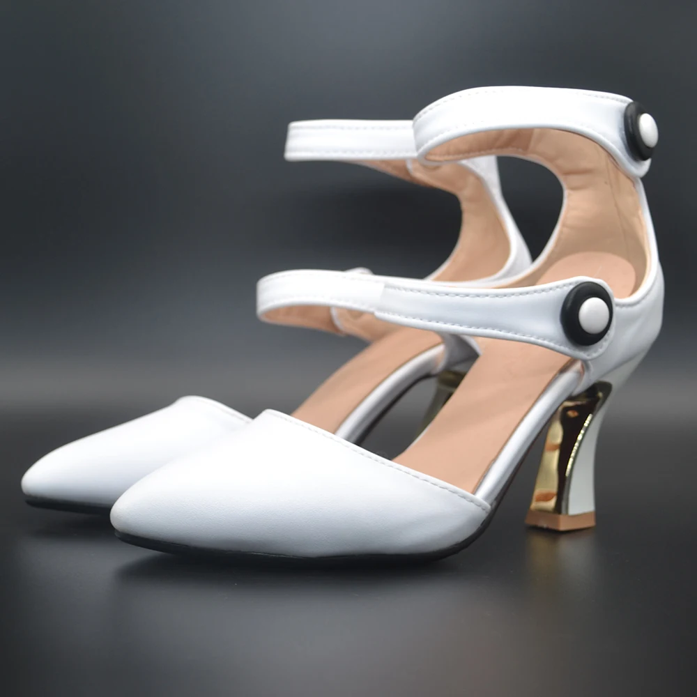 Летние женские туфли на высоком каблуке дышащие ботинки с острым носком удобная