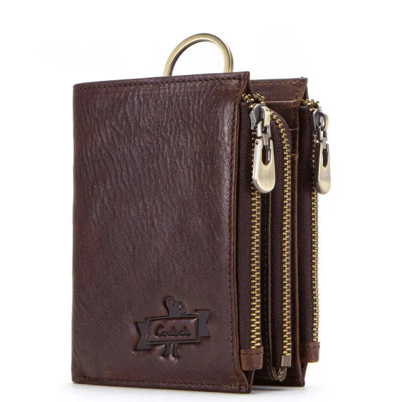 

Новый дизайн, мужской кошелек из натуральной кожи с технологией RFID и защитой от кражи, Мужской дизайнерский съемный кошелек с технологией ...