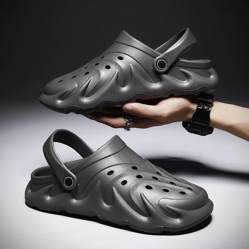 

Men's New Hole Shoes Chaussures Pour Hommes Outdoor Non-slip Beach Outer Wear Soft Bottom Summer Toe Sandals Zapatillas Hombre