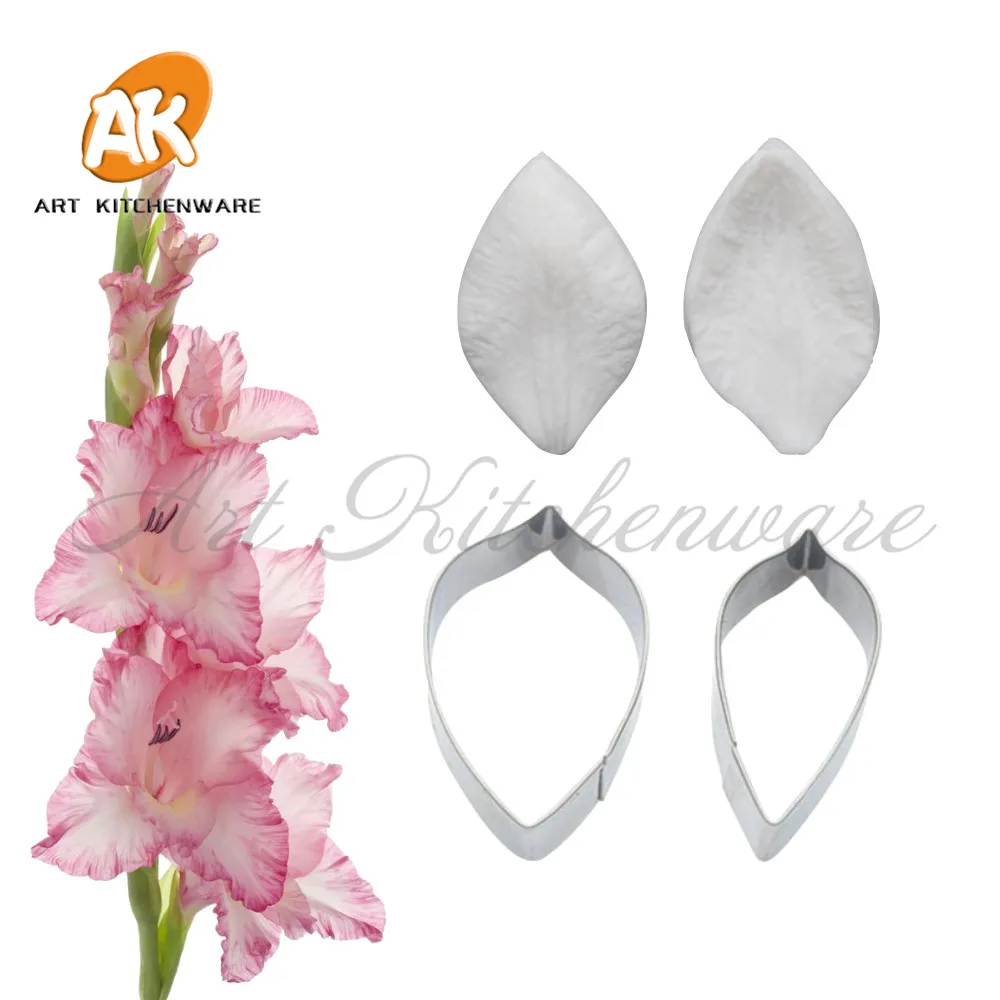 Силиконовая форма в виде лепестков гладиатора, 4 шт./компл., резак из нержавеющей стали «сделай сам» для цветов из мастики, глиняная форма, инструмент для украшения тортов, жаростойкая посуда