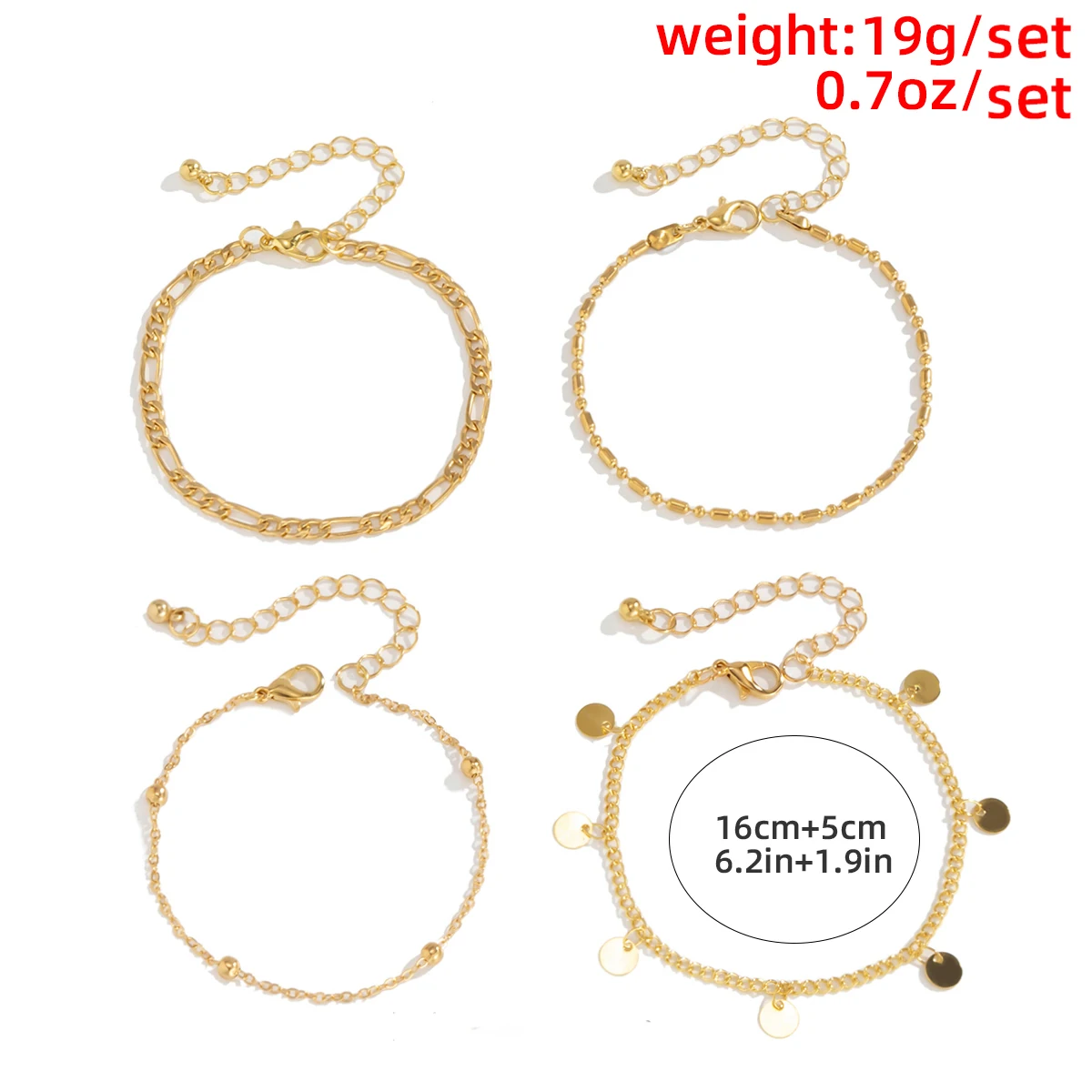 

Hot Sale Exquisite Multi Layer Temperament Chain Link Bracelets For Women Geometric Round Pendant Charm Bracelet Jewelry Gifts