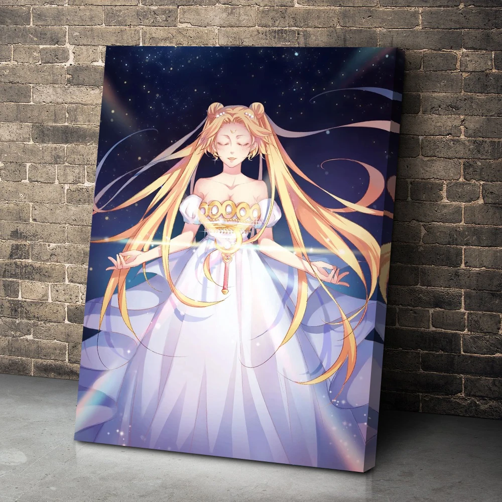 

Wall Art Modern Style Canvas Poster Sailor Moon HD Printed Anime Pictures Modular Painting For Living Room Home Decor Framed