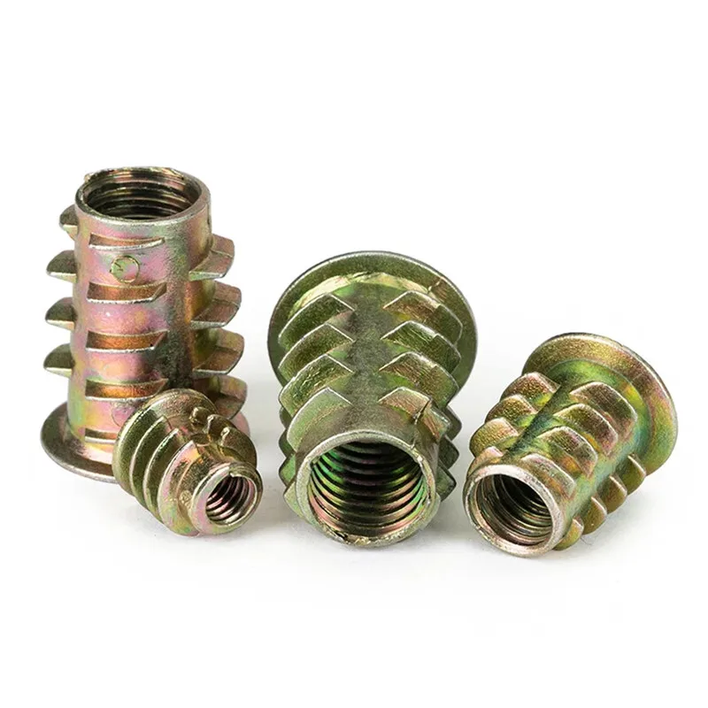M4 * 10 мм резьба из цинкового сплава для деревянная вставка гайки с фланцем