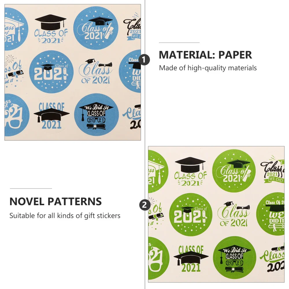 

50 Sheets Graduation Party Favor Label Stickers Round Graduate Sealing Stickers