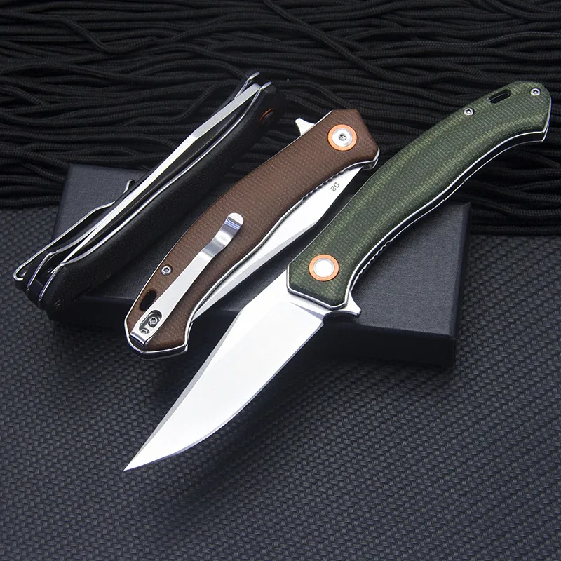 

New GT958 Outdoor Folding Pocket Knife Flax Fiber Handle D2 Blade Multi Camping Hunting Survival Tactical Fruit Knives EDC Tools