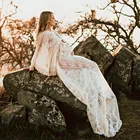 Кружевное платье в стиле бохо, с длинными рукавами-колокольчиками