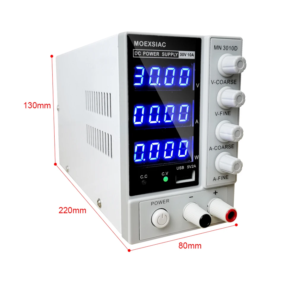 Мини 3010D источник питания с 4-значным цифровым дисплеем USB-зарядка постоянного