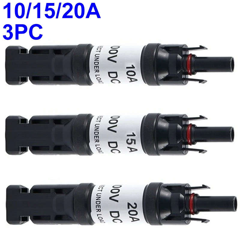 

UL94-V0 Diode Connector Waterproof 6kV 10A/15A/20A Photovoltaic 3pcs In-Line