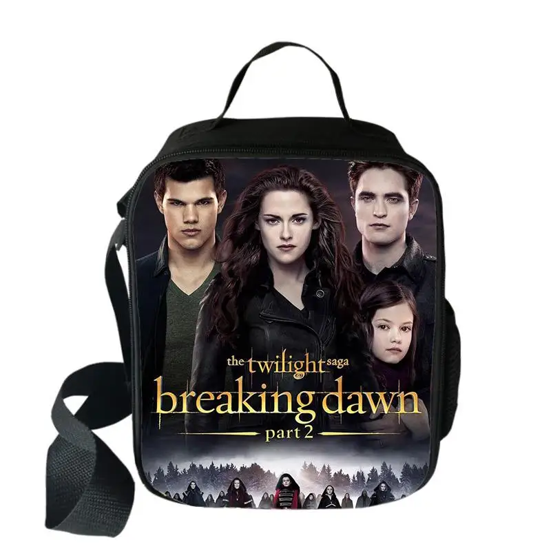 Twilight Cooler Lunch Bag Cartoon Girls Portable Thermal Food Picnic Bags for School Kids Boys Lunch Box Tote