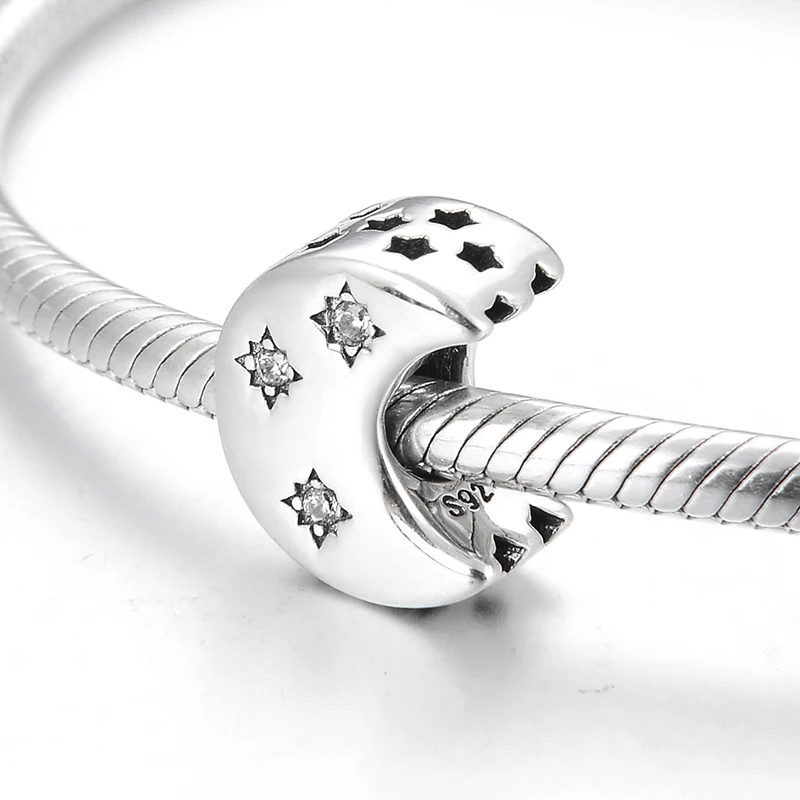 Бусины из кубического циркония с яркой луной для изготовления ювелирных