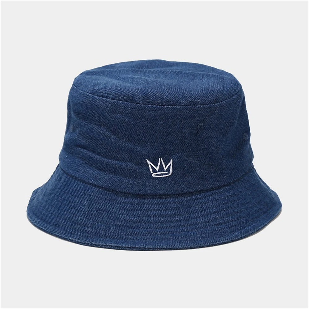 GOUTER модная корона вышивка деним ведро шляпы для женщин кленовый лист хип-хоп