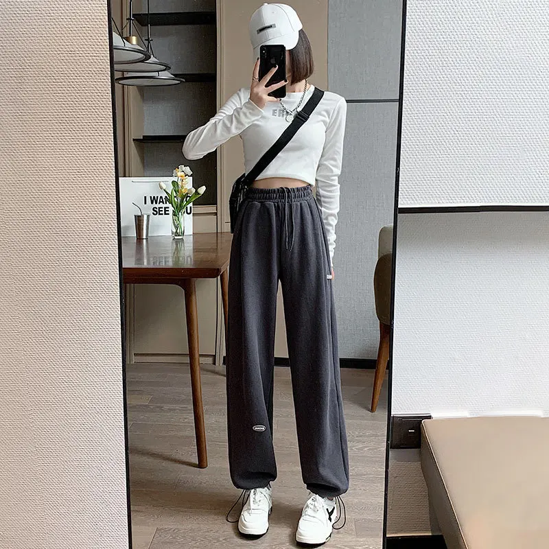 

Gray Sweatpants for Women 2021 Autumn New Baggy Fashion Oversize Sports Pants Balck Trousers Female Joggers Streetwear Clothes