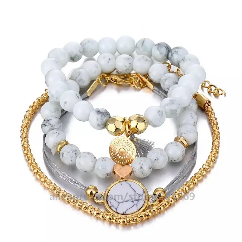 

Stylish Fashion Women Beaded Tassel Bracelet High Quality Natural Stone Bracelets Bangles Women Fashion Jewelry Hot Sales