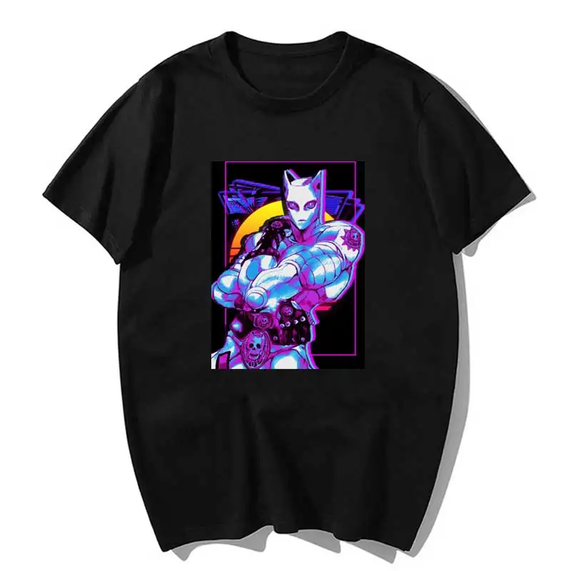 

Jojos Bizarre Adventure T-Shirt T Shirt Men Kawaii Summer Tops Cartoon Karate Graphic Tees Tee Shirt Unisex Harajuku Shirt Male