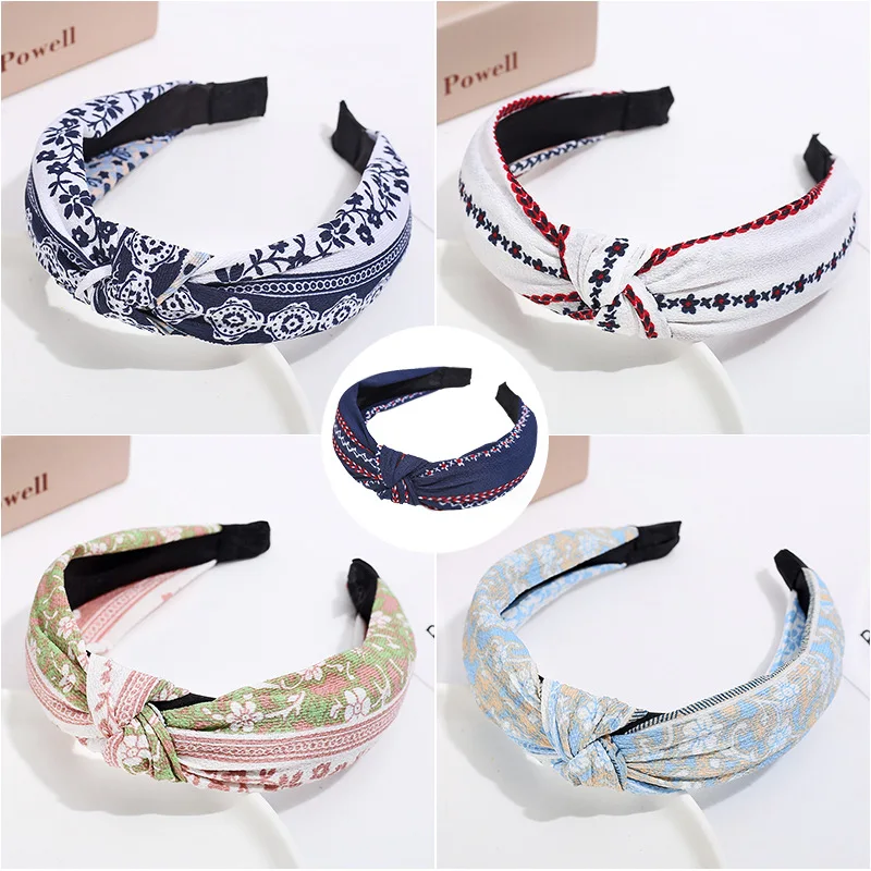 

Women New Stripe Hairband Elastic Fashion Knotted Cross Headband Girls Bowsknot Hairband High Quality Ponytail Hair Accessories
