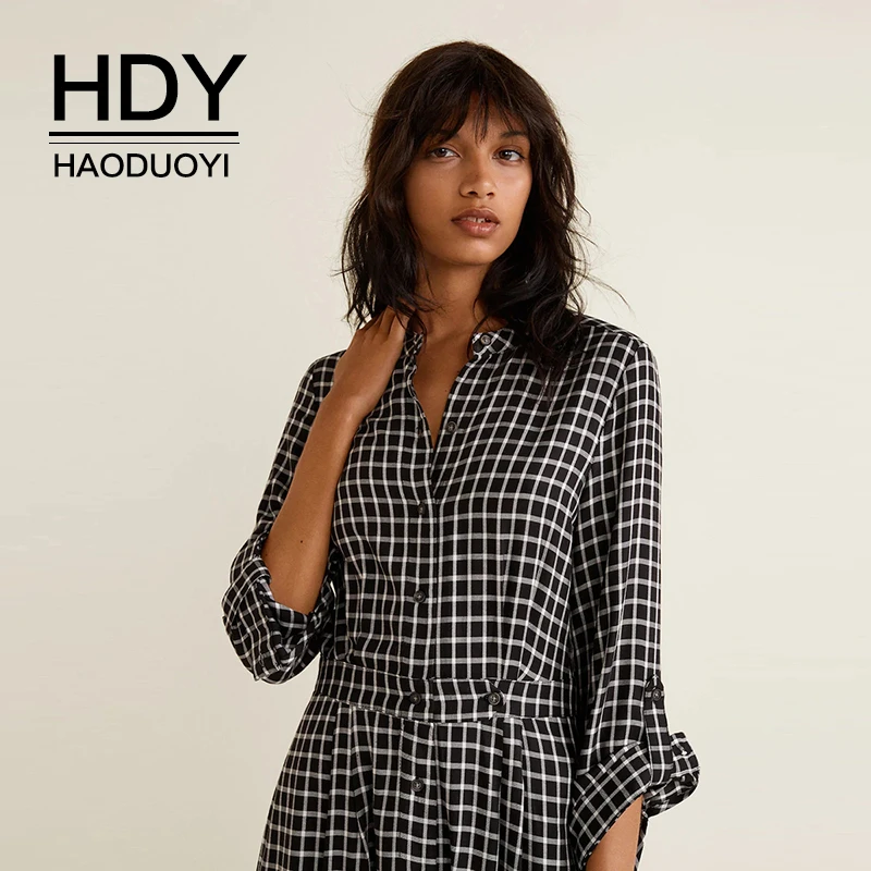 HDY Haoduoyi 2019 Новая мода Англия Стиль Большой размер простая повседневная свободная