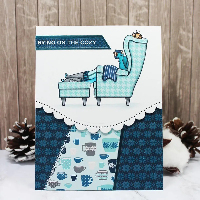 Прозрачный силиконовый штамп для дома лежа на диване уютная сцена четкие фразы