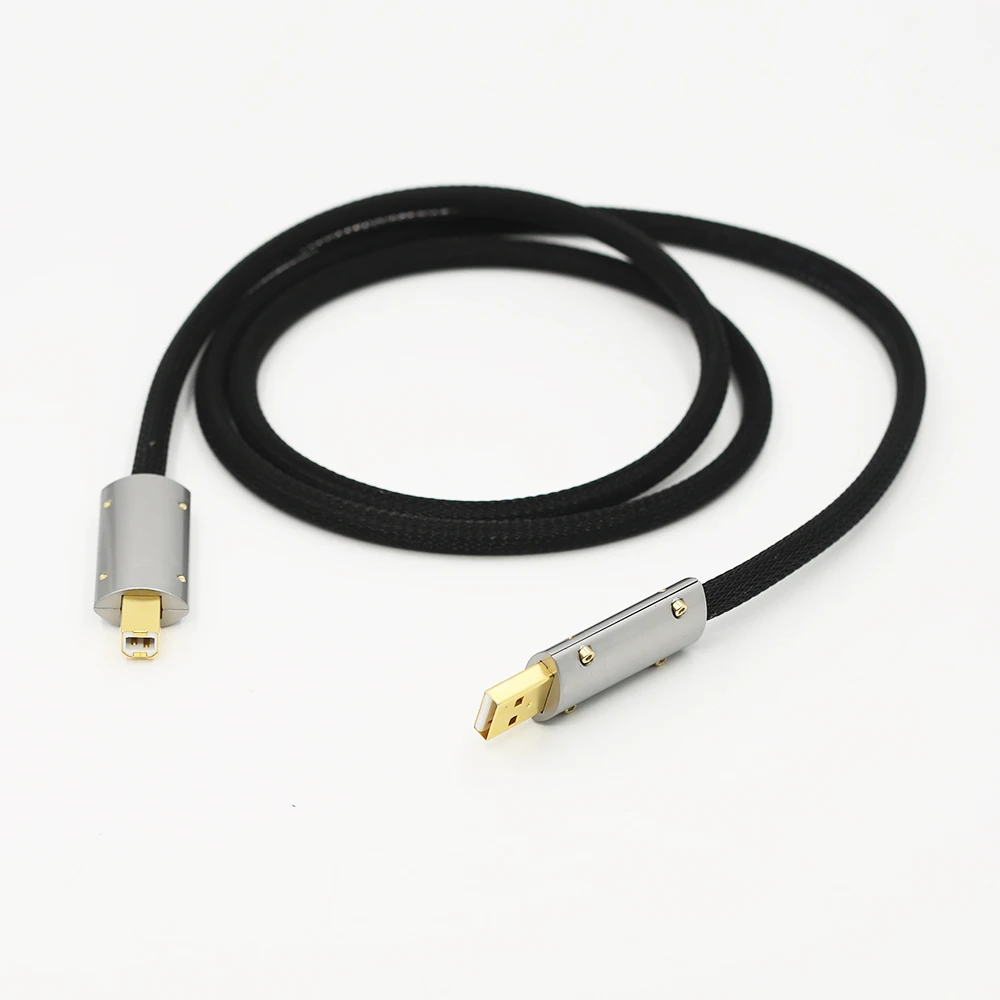 HI-End посеребренный OFC USB аудио кабель Audiophile USB AB A-B DAC позолоченный DAC декодер принтер кабель для передачи данных