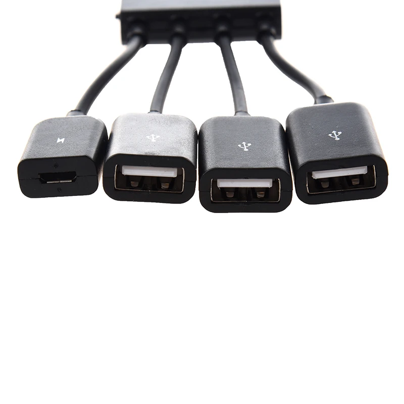 Черный USB 4-портовый микро Мощность грузовой концентратор OTG кабель адаптера |