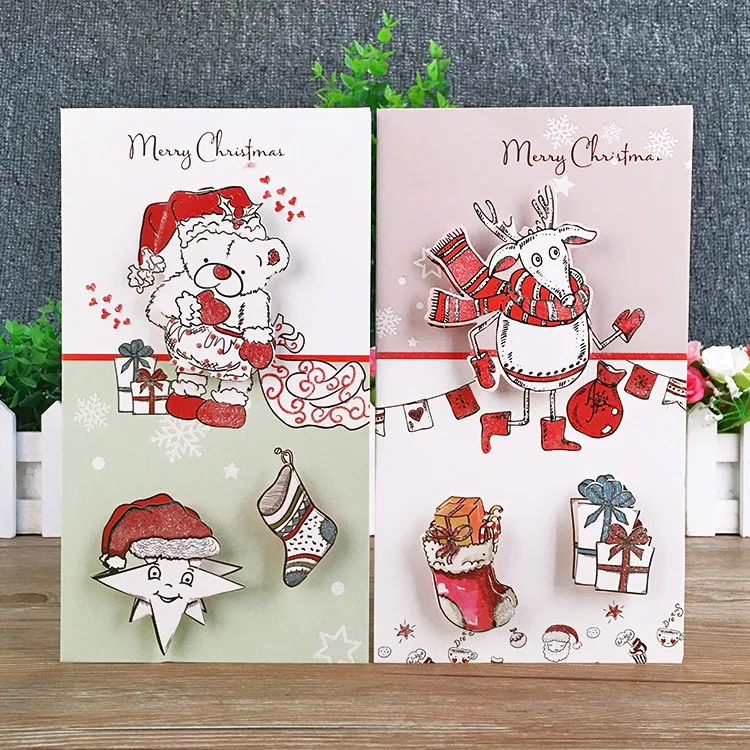 Оптовая продажа 8 шт. бумажная Рождественская креативная Европейская Складная