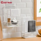 Стеллаж для кухонной тряпки, бытовая вертикальная стойка для хранения губки, кухонные принадлежности W0896