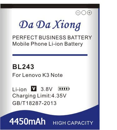 4450 мА/ч, BL243 Батарея для lenovo K3 Примечание K50-T5 K50-T3S A7000 A5500 A5860 A5600 A7600 замена мобильного телефона Батарея